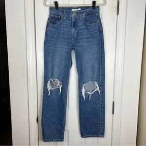 Levi’s Low Pro Straight Distressed Denim Jeans